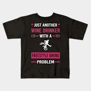 Wine Drinker Freestyle Biking Kids T-Shirt